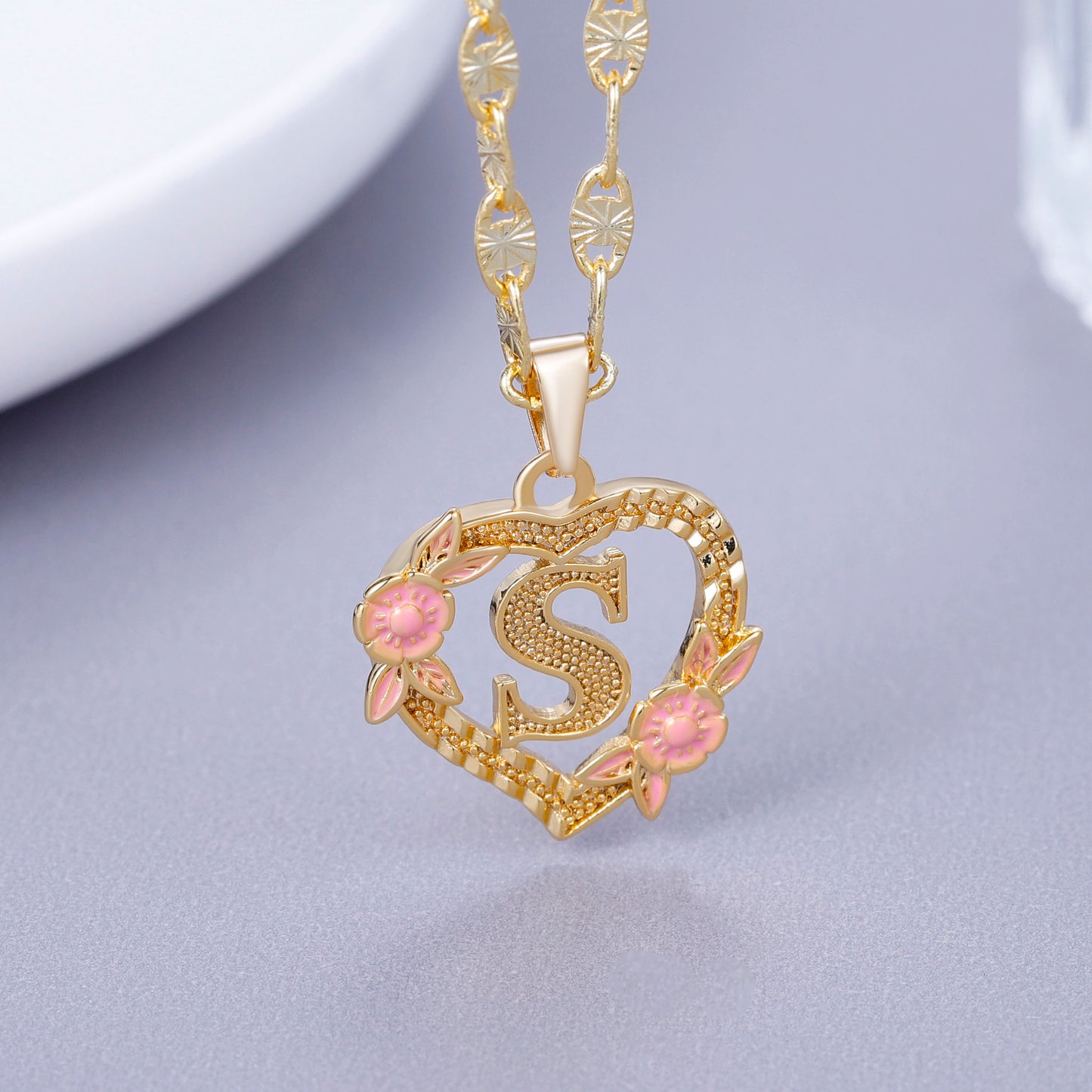 Floral Monogram Necklace