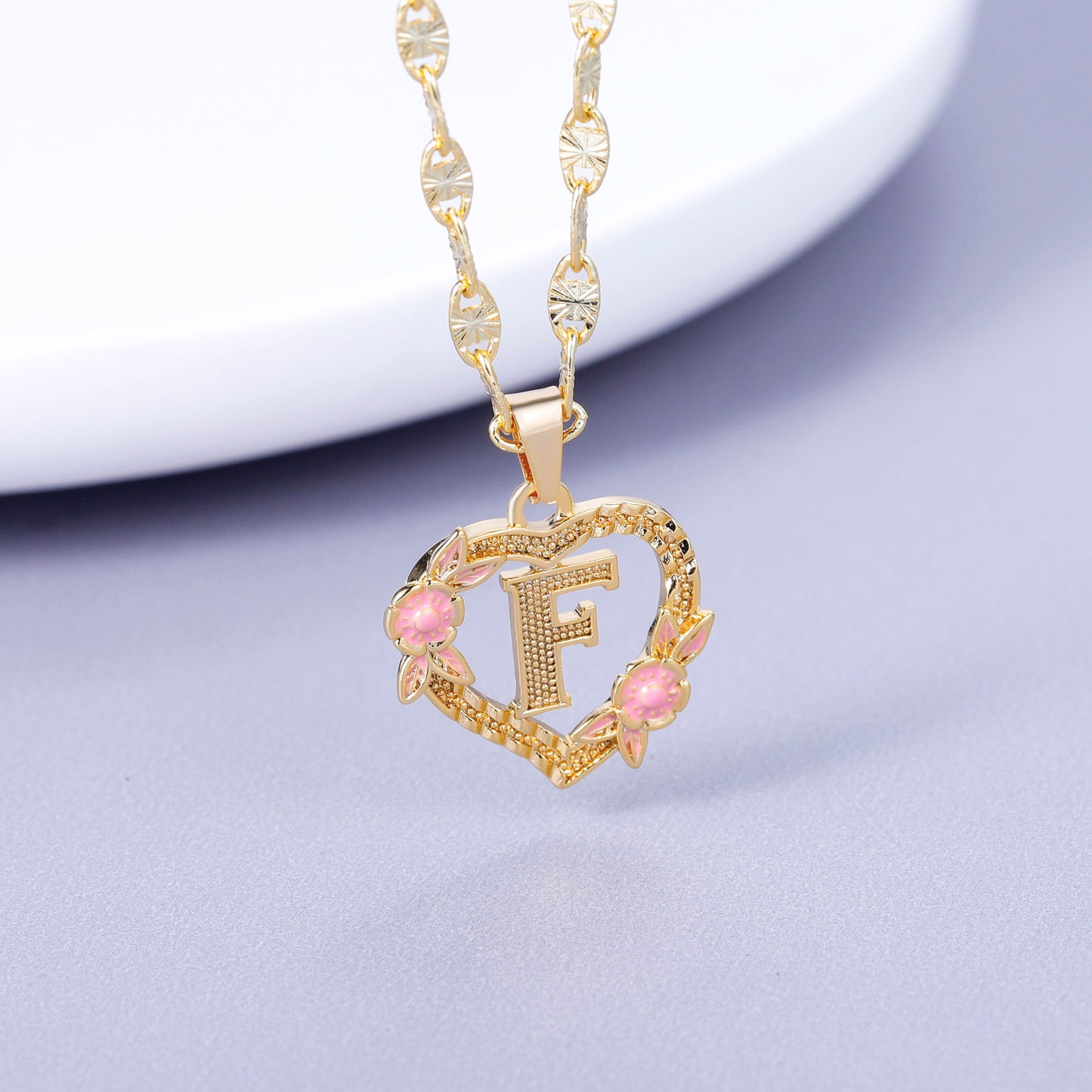 Floral Monogram Necklace