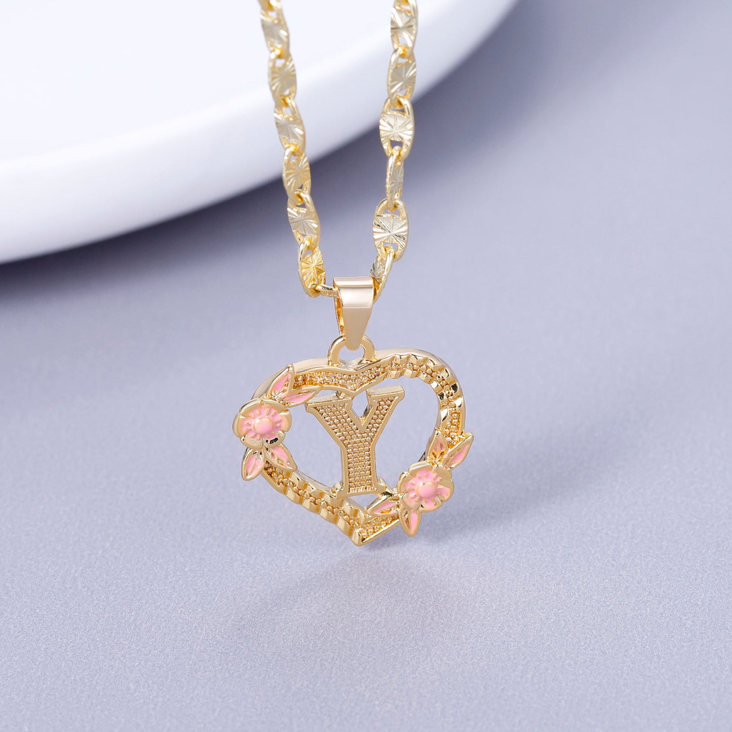 Floral Monogram Necklace