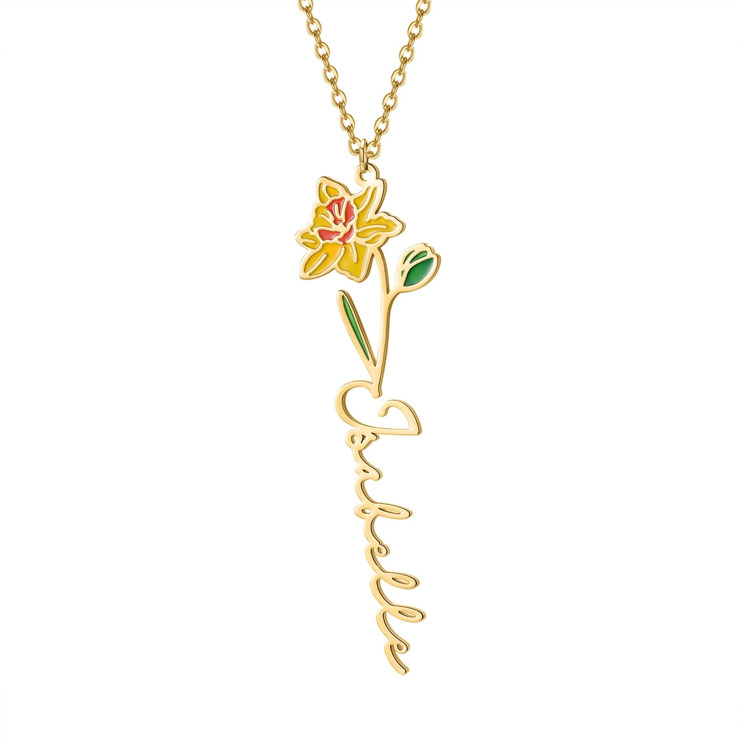 Personalized Birth Flower Necklace