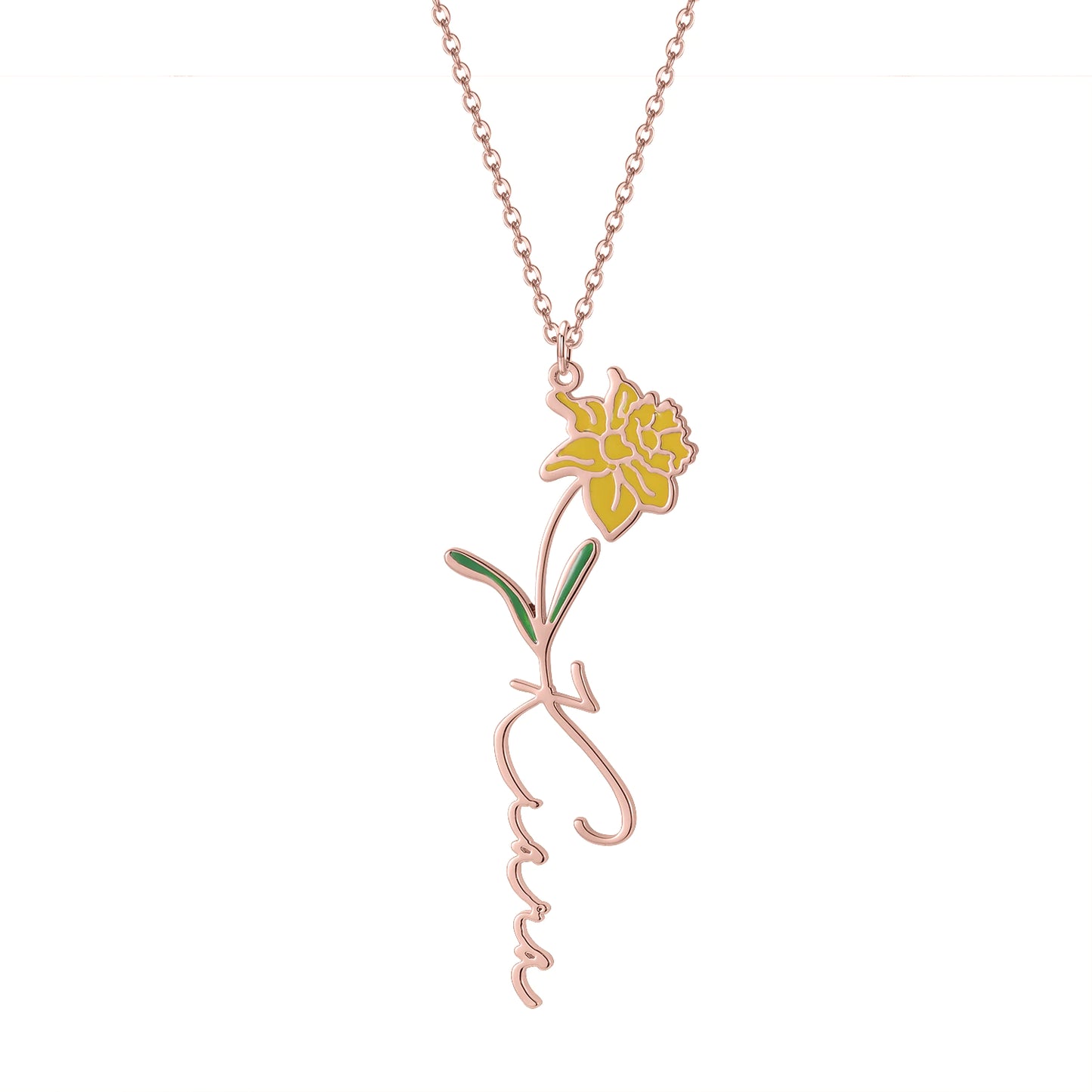 Personalized Birth Flower Necklace